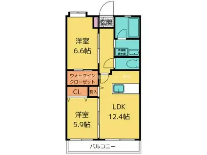 リューレント・RII(2LDK/1階)の間取り写真