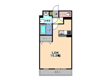 BELLA LUCE B(1K/1階)の間取り写真