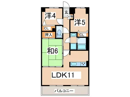 サンロードステーション郡山I(3LDK/5階)の間取り写真