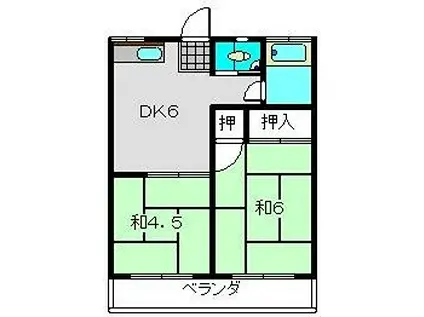 泉コーポ(2DK/3階)の間取り写真