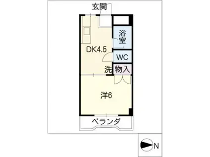 ニューシャポー金山(1DK/4階)の間取り写真