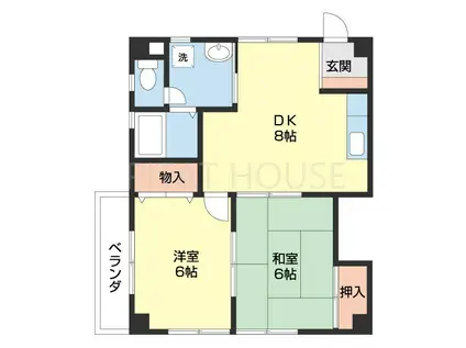 エメラルドハイツIII(2DK/3階)の間取り写真