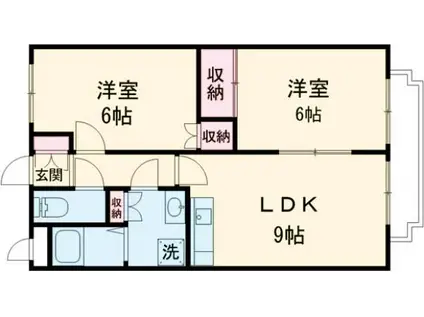 グランドマンション(2LDK/3階)の間取り写真