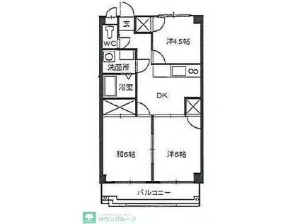 メゾン大原(3DK/2階)の間取り写真