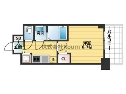 プレサンス大阪城公園ネクサス(1K/6階)の間取り写真