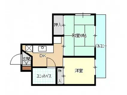 ハイネス江波(2DK/5階)の間取り写真