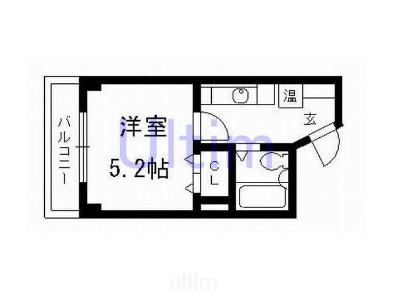 プレスト桃山(1K/3階)の間取り写真