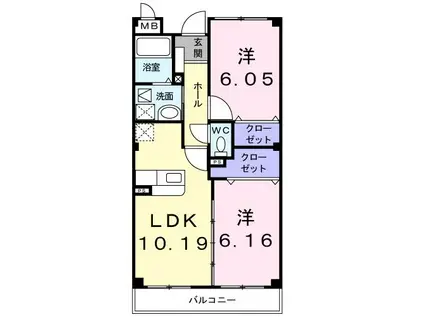 グランアビタシオン(2LDK/1階)の間取り写真