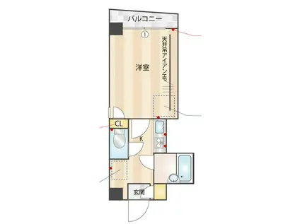 シャトレー王子(1K/3階)の間取り写真