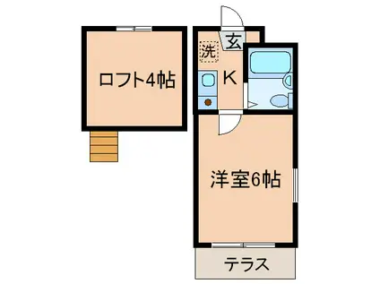 シティパレス東久留米II(1K/1階)の間取り写真