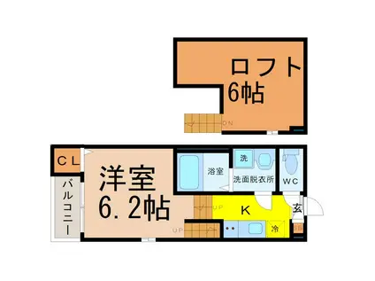 ルミエールHS(1K/1階)の間取り写真