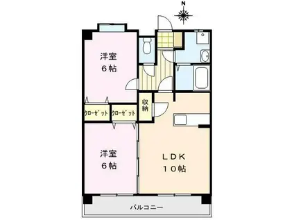 コア・フォレスタ(2LDK/1階)の間取り写真