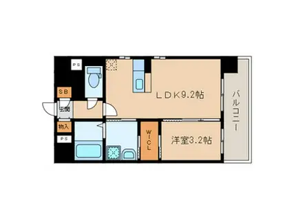 ライブラ西新(1LDK/4階)の間取り写真