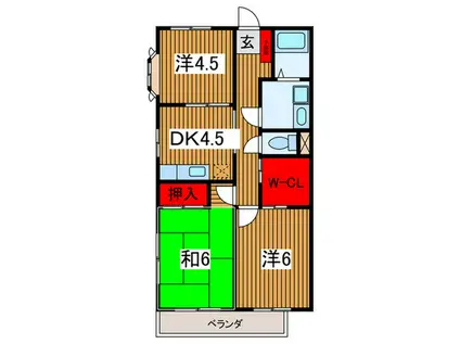 シャイン浦和第1(3DK/1階)の間取り写真
