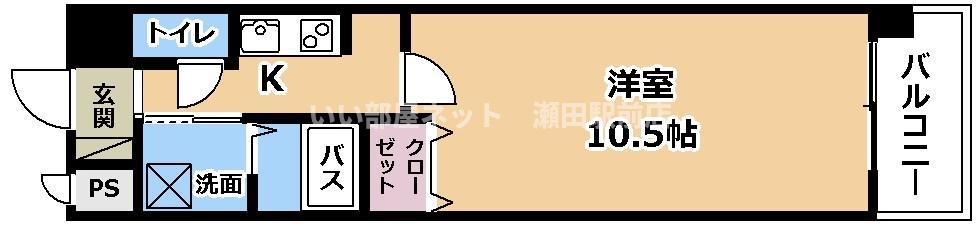 RAINBOW CITY MINAMIKUSATSU(1K/1階)の間取り写真