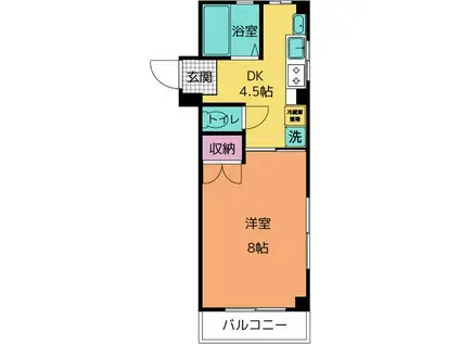 フライハイトⅡ(1DK/3階)の間取り写真