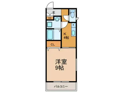 キャンパスコート森ノ宮(1K/1階)の間取り写真