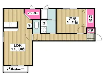 MEINE VILLAII(1LDK/2階)の間取り写真
