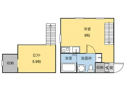 プリマ前橋八番館(1K/1階)の間取り写真