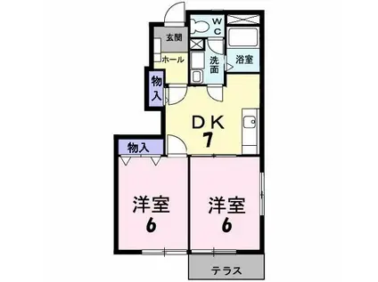 ファースト ステップ(2DK/1階)の間取り写真
