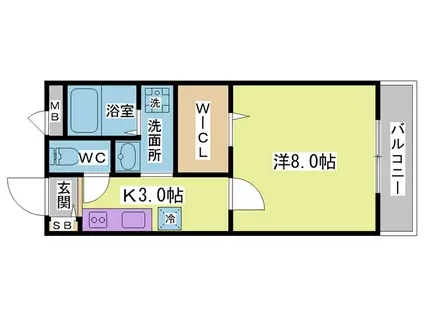 コンフォール(1K/2階)の間取り写真