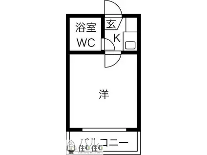 アルシャイン御幸(1K/1階)の間取り写真