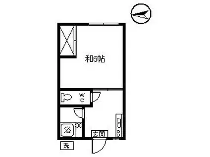 国分第二アパート(1K/1階)の間取り写真