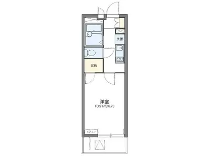 レオパレスMAKEARROWIII(1K/1階)の間取り写真