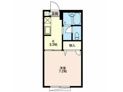 レジデンス辻(1K/1階)の間取り写真