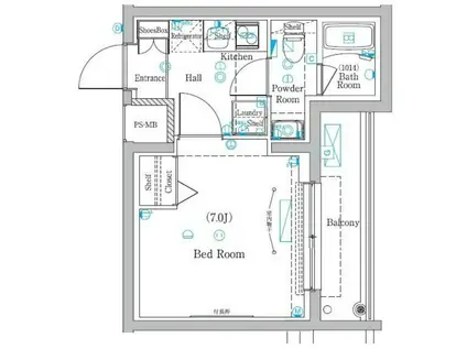 ラフィスタ元町II(1K/3階)の間取り写真