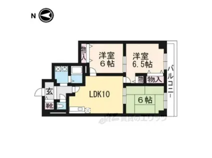 エーデル音羽(3LDK/6階)の間取り写真