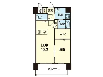 菊地市隈府マンション(1LDK/1階)の間取り写真