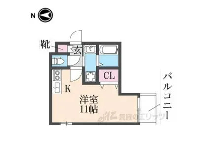 北山インフィニティ(ワンルーム/3階)の間取り写真