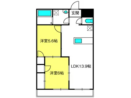 フローテラス(2LDK/4階)の間取り写真