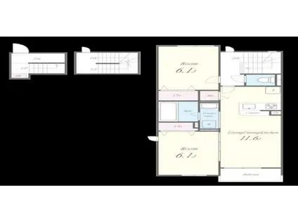 メゾン・デ・クール(2LDK/3階)の間取り写真