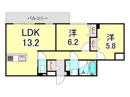 ブライトガーデン(2LDK/3階)の間取り写真