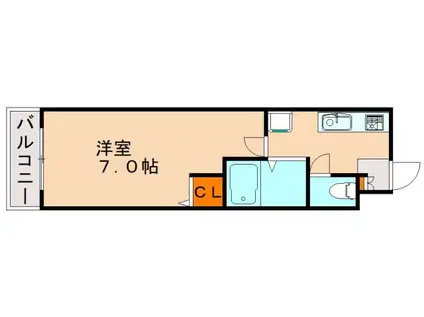 PAPILLON(1K/2階)の間取り写真