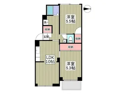ジョイホームズ(2LDK/1階)の間取り写真
