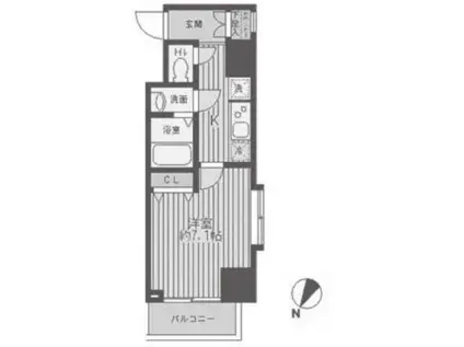 レジディア蒲田(1K/10階)の間取り写真