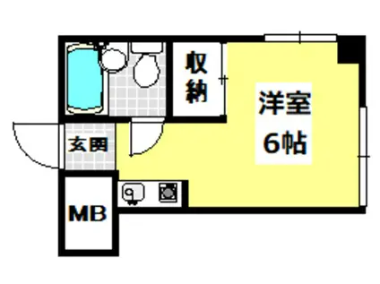 クレセル箕面(ワンルーム/1階)の間取り写真