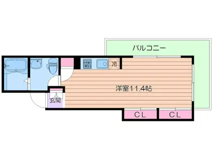 エス・キュート西天満(ワンルーム/9階)の間取り写真