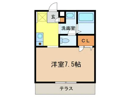 セントポーリア(1K/1階)の間取り写真