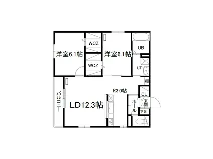 メゾン・イル・ノード平岸(2LDK/4階)の間取り写真