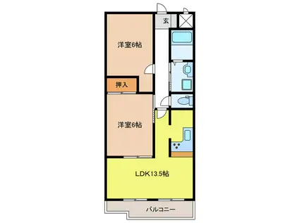 エクセレンス堀(2LDK/3階)の間取り写真