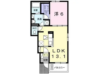 ジュワイユー・ベルI(1LDK/1階)の間取り写真