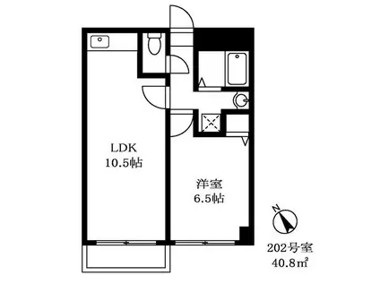 グランモナークHIROTA(1LDK/2階)の間取り写真