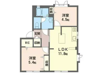 コーポラス春日(2LDK/1階)の間取り写真