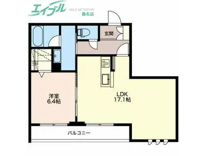 ラヴィータ M(1LDK/3階)の間取り写真