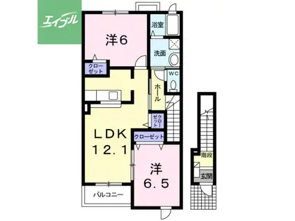 フォーリスト・クルリ I(2LDK/2階)の間取り写真