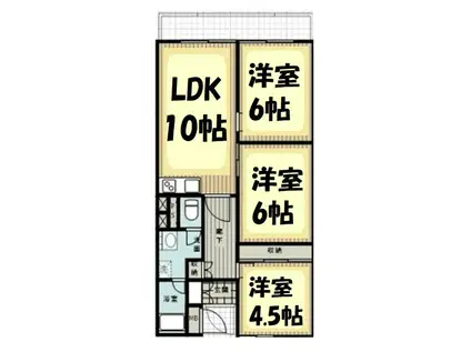 マンションニュー武里(3LDK/2階)の間取り写真